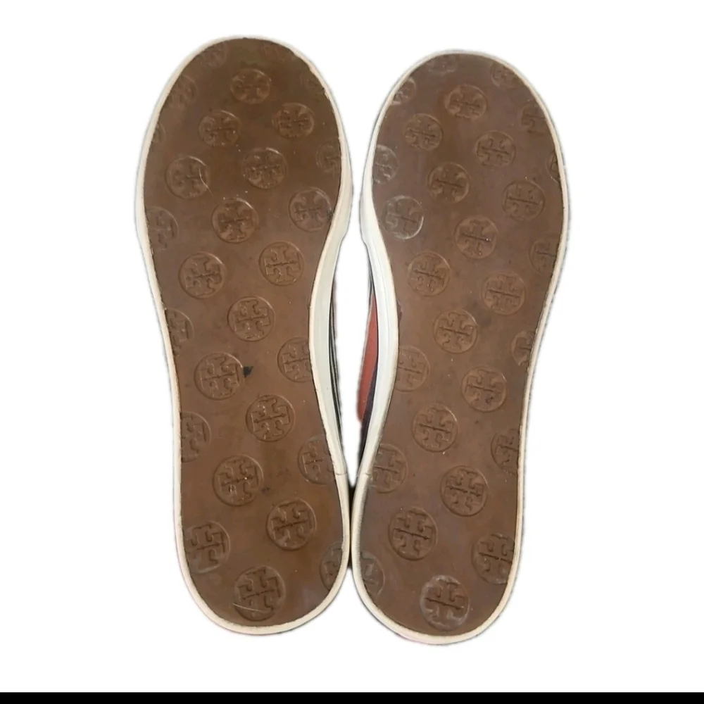 Tory Burch Womens Canvas Striped Raymond Flat 6.5